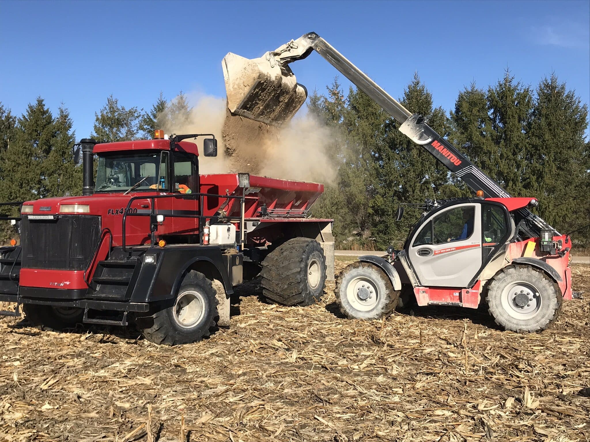 N-Rich fertilizer being loaded into a spreader on a southwestern Ontario farm